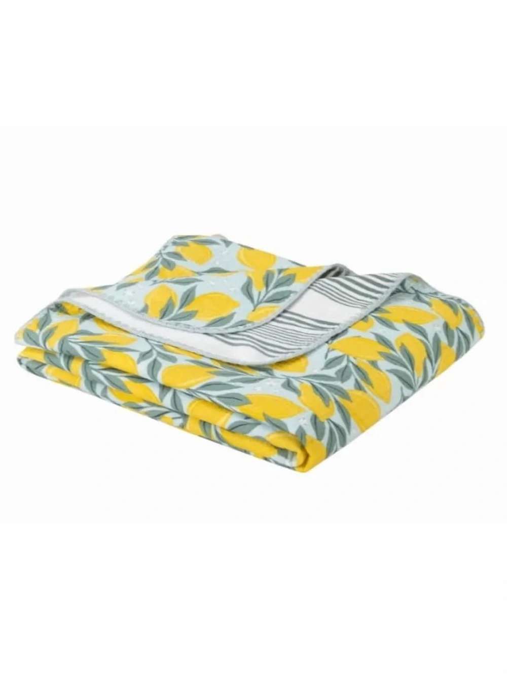Berkshire Home Artist Collection Cotton Gauze Throw | Lemon Print | NWT